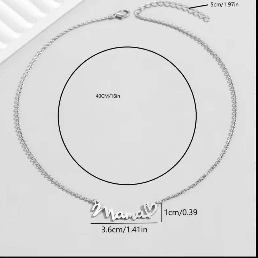 Silver 'Mama' Necklace - Picture 2 of 2